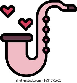 Saxophone - Wedding icon set. High quality filled outline vector illustration for website and mobile application.