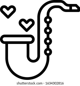 Saxophone - Wedding icon set. High quality outline vector illustration for website and mobile application.