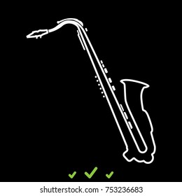 Saxophone white icon .