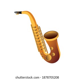 saxophone wind musical instrument vector illustration detailed icon