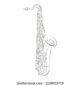 Saxophone. Zentangle stylized. Pattern. Vector illustration . Freehand pencil. Hand drawn. International Jazz Day. 30 April,