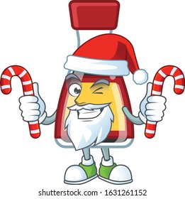 Say asian sauce Cartoon character in Santa costume with candy
