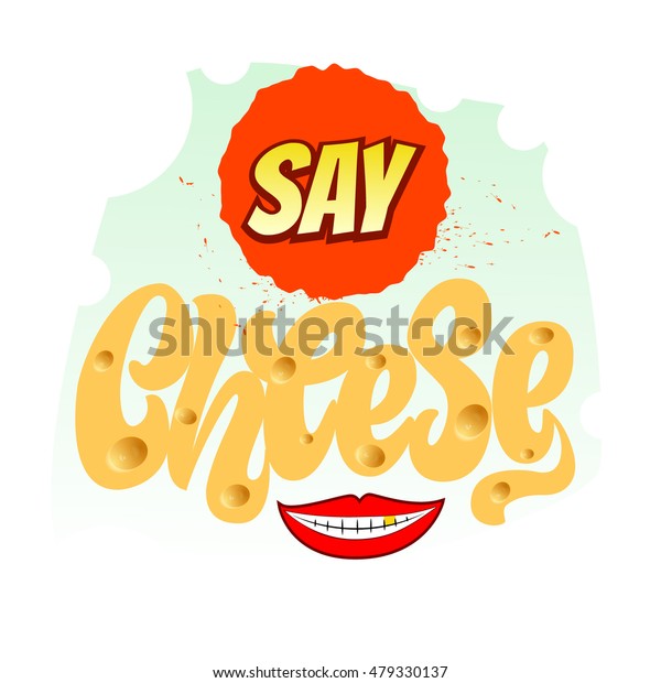チーズのベクターイラストを言ってください チーズの類似性を手書きし 金の歯を持つ笑顔 のベクター画像素材 ロイヤリティフリー