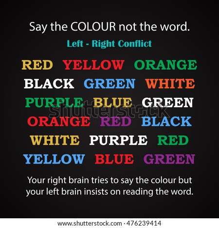 say colour not word left brain stock vector royalty free 476239414