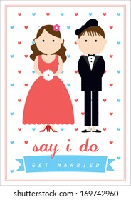 say i do poster template vector/illustration / background/ greeting card