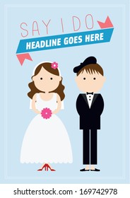 say i do poster template vector/illustration / background/ greeting card