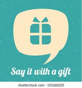 Say it with a gift, shopping retro poster