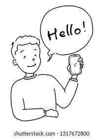 Say hello cartoon