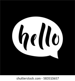 Say hello message bubble. Simple greeting vector illustration.