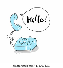 say hello on telephone doodle