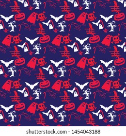 say hello party with halloween pattern with awesome color
