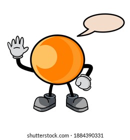 Say hello to ping pong ball, mascot cartoon character illustration
