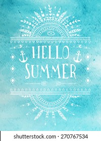 Say Hello to Summer, creative graphic message for your summer design.