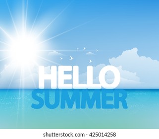 Say Hello to Summer, creative graphic message for your summer design.
