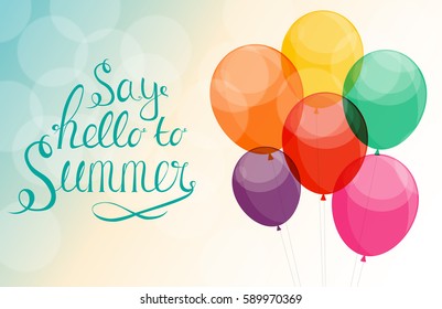 Say Hello to Summer Natural Background Vector Illustration EPS10