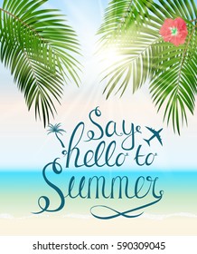 Say Hello to Summer Natural Background Vector Illustration EPS10