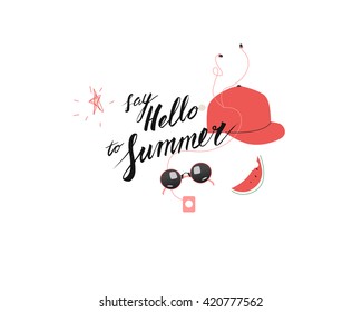 say Hello to summer summer young  cool print lettering summer