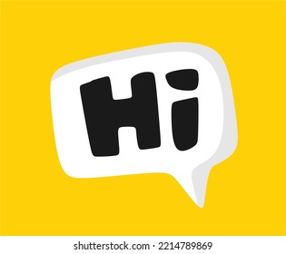 say hi with yellow background 