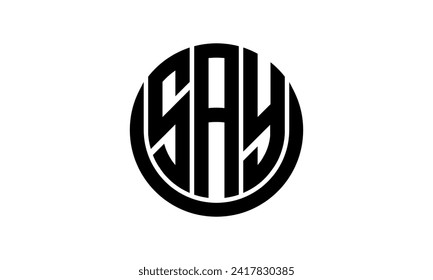 SAY initial letter geometric creative circle shape icon logo design vector. monogram, lettermark, circle, calligraphy, symbol, emblem, elegant, abstract, wordmark, sign, art, typography, icon, shape
