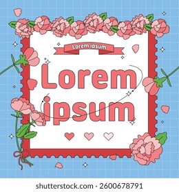Say I Love You Family Month Greeting with Pink Carnations