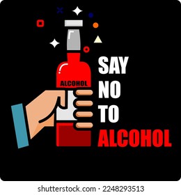 Say No To Alcohol, poster and banner vector