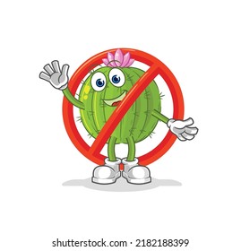 the say no to cactus mascot. cartoon vector