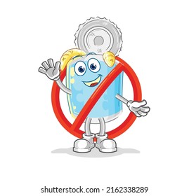 the say no to canned fish mascot. cartoon vector