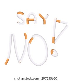 say no cigarette text