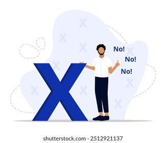 Diga no hay ilustración de concepto. Conveniente para la página de aterrizaje, ui, Web, tarjeta de introducción del App, editorial, volante, y Anuncio.