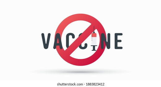Say no to COVID-19 vaccine. Syringe vector illustration