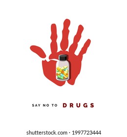 Say No Drugs Drug Ban Campaign Stock Vector (Royalty Free) 1990523699