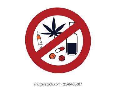 say no to drugs icon, file vector