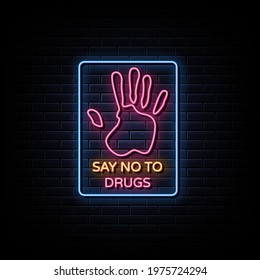 Say no to drugs lettering sign symbol