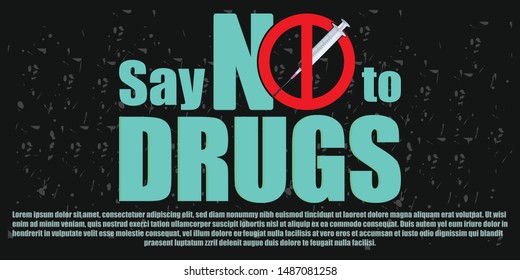 Say No Drugs Text International Day Stock Vector (Royalty Free ...