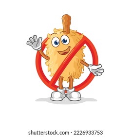 the say no to feather duster mascot. cartoon vector