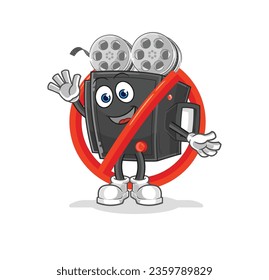 the say no to film camera mascot. cartoon vector