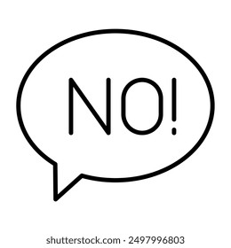 Say No icon in thin line style Vector illustration graphic design 