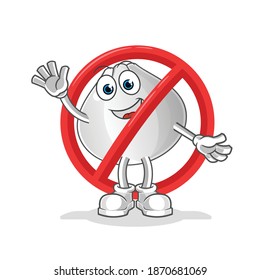 say no to meat bun mascot. cartoon vector