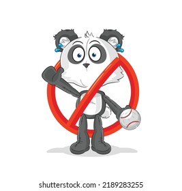the say no to panda mascot. cartoon vector