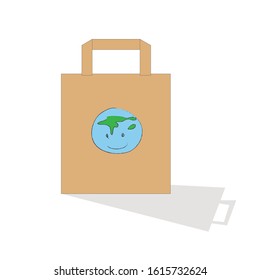 say no to plastic bag and bring your own lovely earth symbol cloth bag