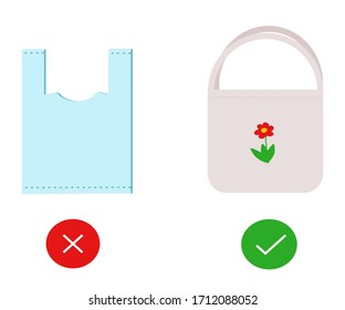 Say no to plastic bags, bring your own textile bag,
love the earth, environment concept