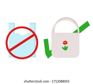 Say no to plastic bags, bring your own textile bag,
love the earth, environment concept