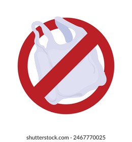 say no to plastic bags isolated. Ecology concept. vector illustration