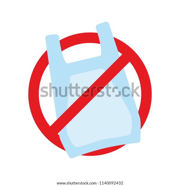 Say No Plastic Bags Poster Disposable Stock Vector (Royalty Free ...