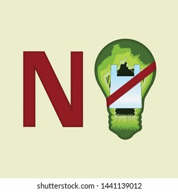 Say no plastic bags wording.Thinking with protect environment without use plastic bags.