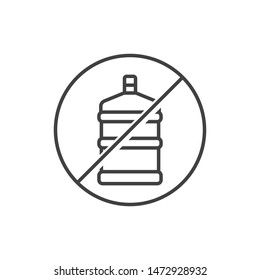 Say no to plastic bottle lien icon. 