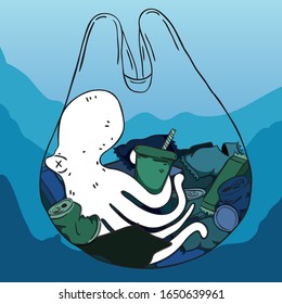 Di no a la caricatura de plástico, ilustración vectorial