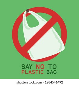 say no to plastic concept for better future. vector illustration