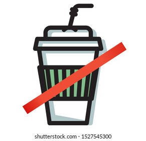 Say No to Plastic Disposable Cup - Icon as EPS 10 File