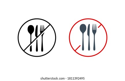 Say no to plastic fork, spoon and knife icon. Save environment and ecology of earth. Vector on isolated white background. EPS 10